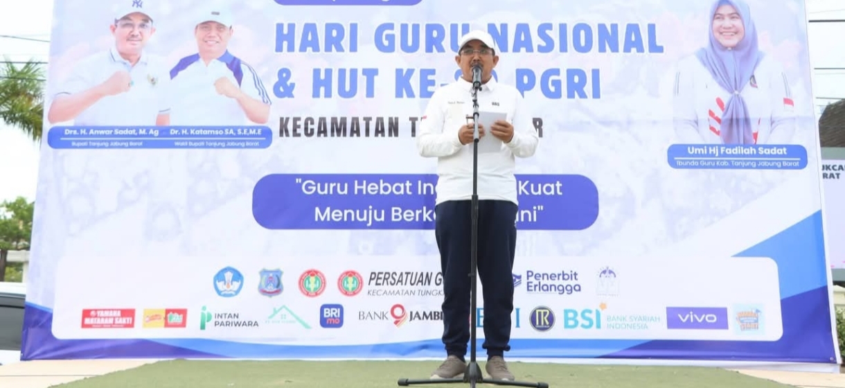 Bupati Anwar Sadat Ajak Guru Jaga Marwah Profesi: HGN & HUT PGRI ke-80 di Kuala Tungkal Meriah!