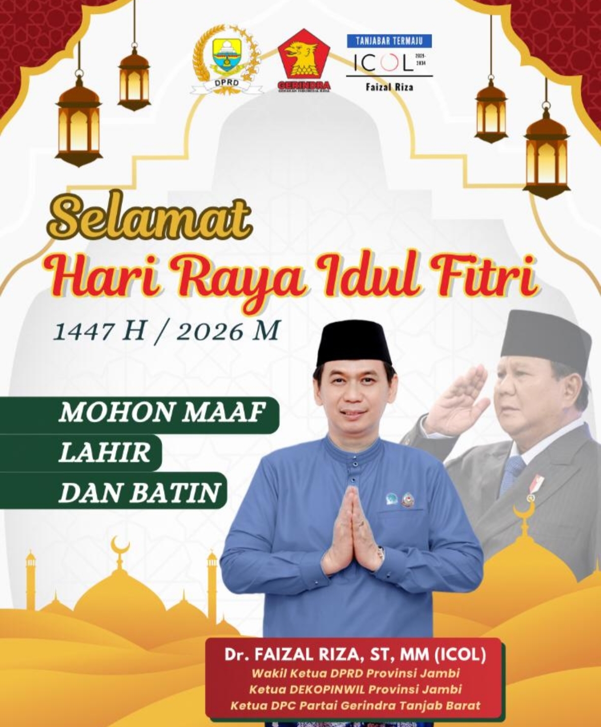 Momentum Hari Raya Idul Fitri, Waka DPRD Jambi Faizal Riza Ajak Masyarakat Perkuat Silaturahmi Serta Rasa Kebersamaan