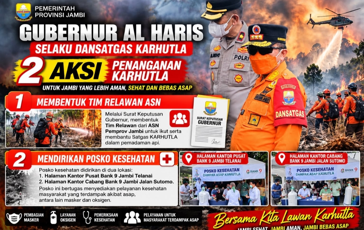 Gubernur Al Haris Siapkan ASN Turun Lapangan Bantu Padamkan Karhutla di Jambi