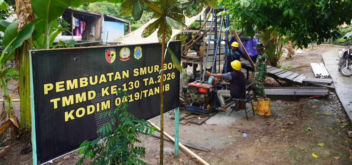 Agar Air Lebih Optimal Dan Layak. Tim TMMD Kodim 0419 /Tanjab Lakukan Pengeboran Sumur Hingga 100 Meter