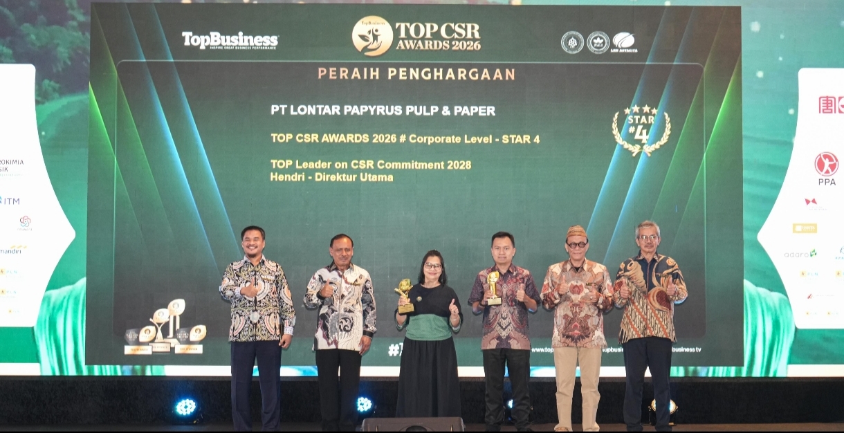 Perkuat Kontribusi Sosial dan Lingkungan, PT Lontar Papyrus Raih TOP CSR Awards 2026