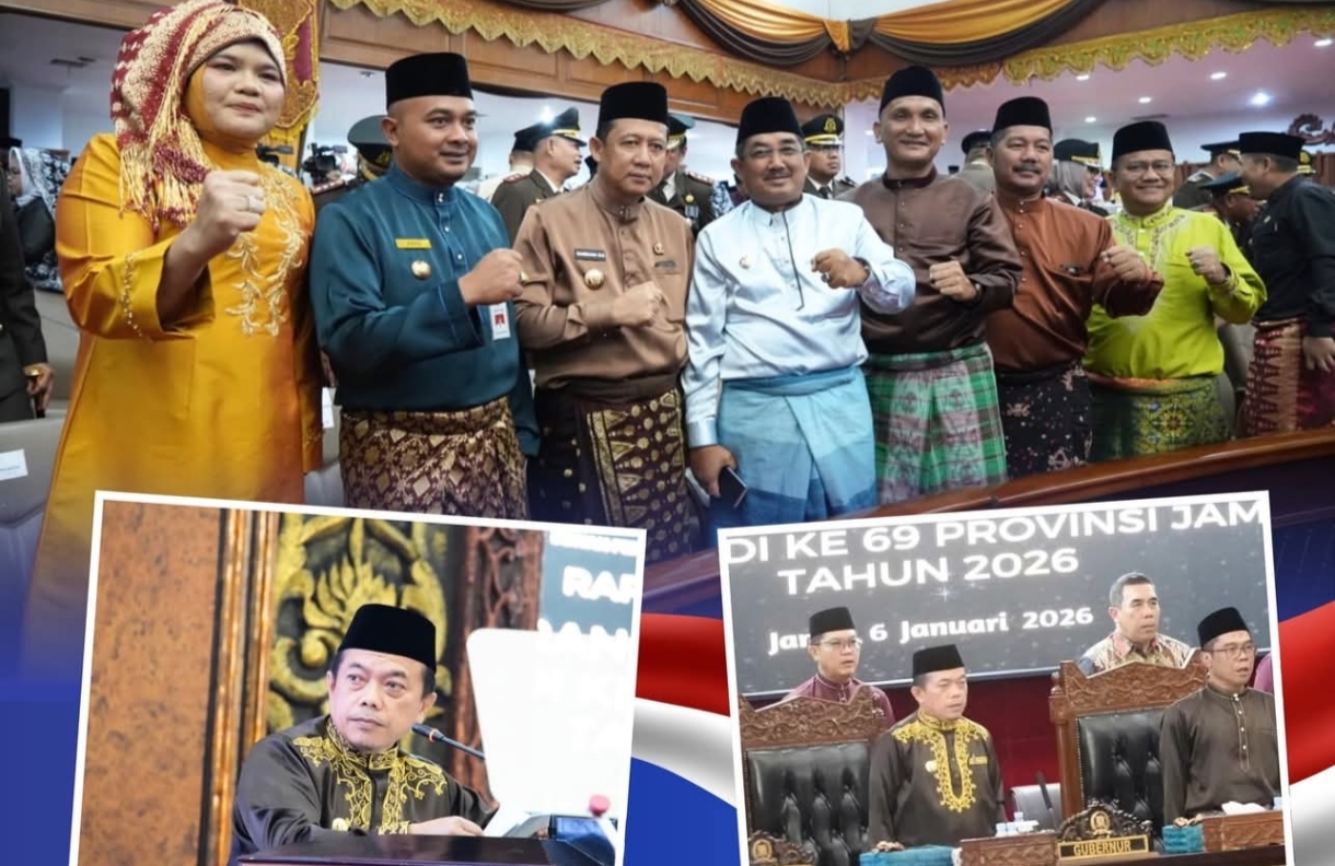 Hadiri Secara Langsung HUT Provinsi Jambi Ke - 69, Bupati Bambang Bayu Suseno Harap Pemprov Dan Pemda Selalu Bersinergi